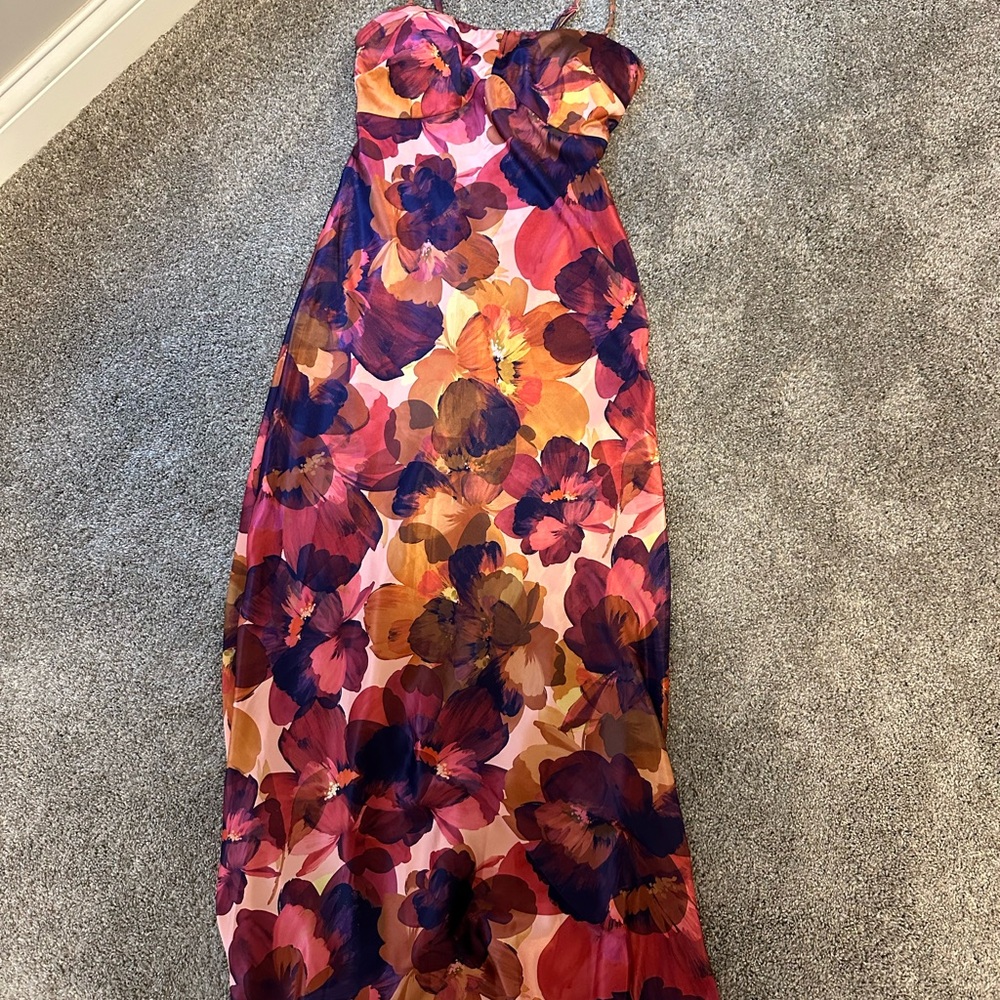 Hello Molly Vibrant Floral Strapless Dress